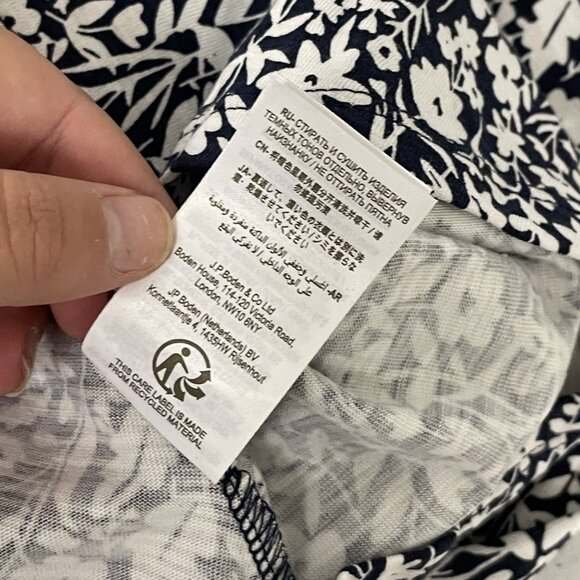 Boden Womens Maxi Dress Size 14 Navy Blue White Floral Trim Lace D0135 NWT - Picture 10 of 14